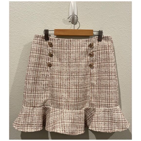 Jealous Tomato Dresses & Skirts - JEALOUS TOMATO Tweed Buttons Front Mini A-Line Skirt